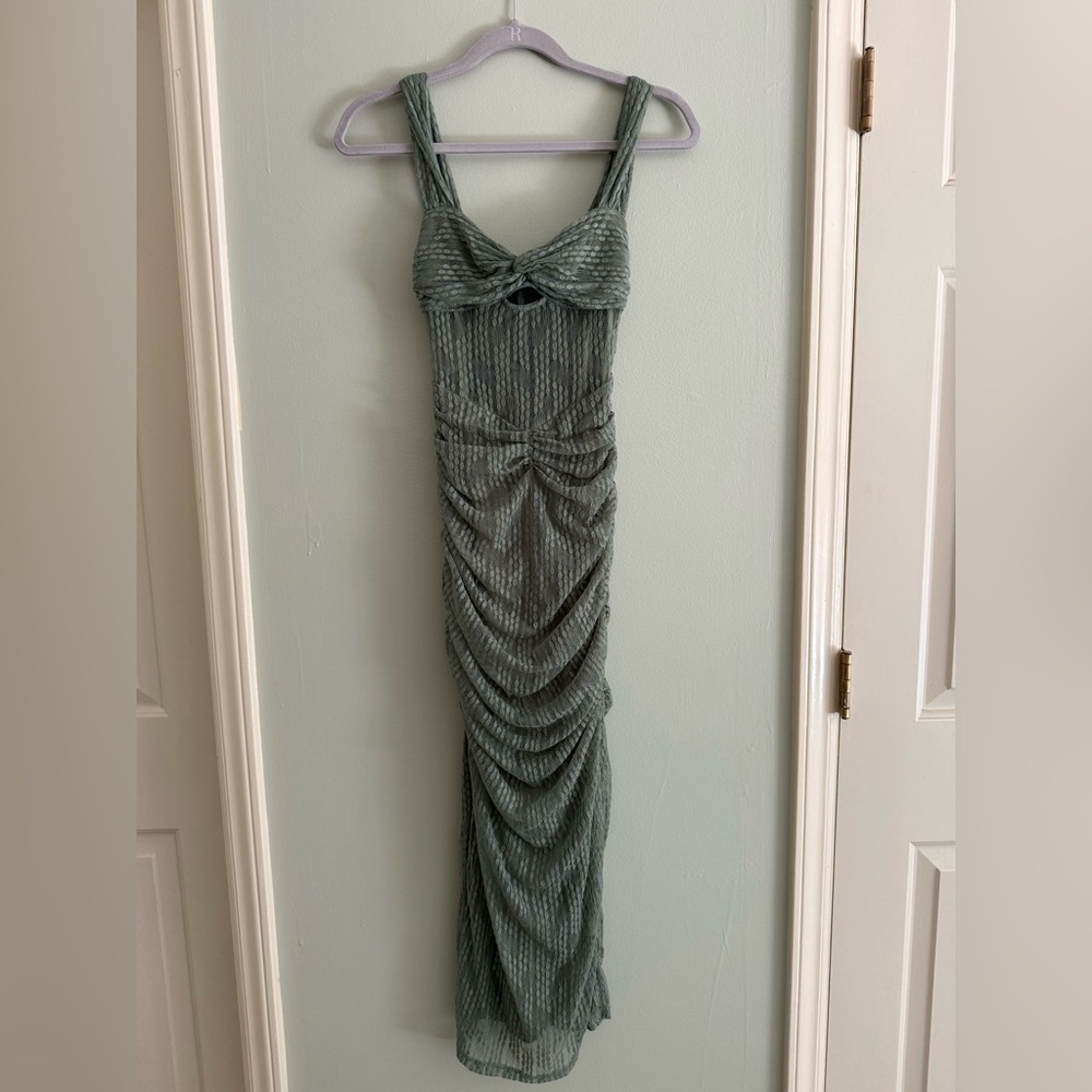 Selfie Leslie Olive Green Lace Dress